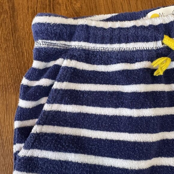 MINI BODEN Toweling Shorts Boys 7 7Y 122cm Blue White Striped Terry Cloth Short - Picture 4 of 7